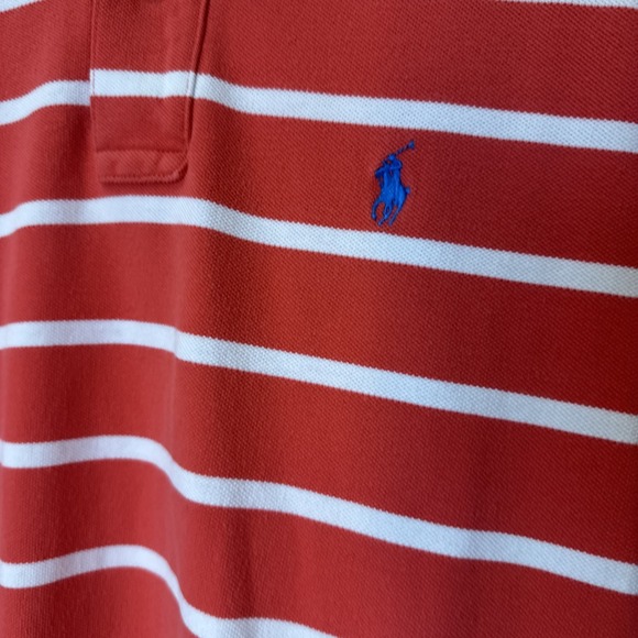 Polo Ralph Lauren Polo Shirt  Medium Cotton Mens Nantucket Red Striped - Picture 4 of 7